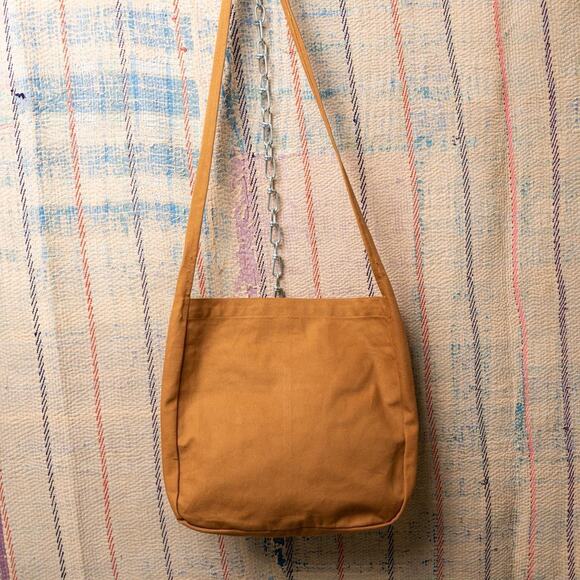 Tan upcycled carhartt crossbody bag - Picture 6 of 7